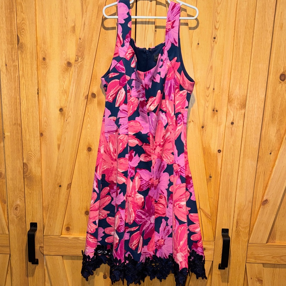 Donna Ricco Vibrant Floral Midi Dress